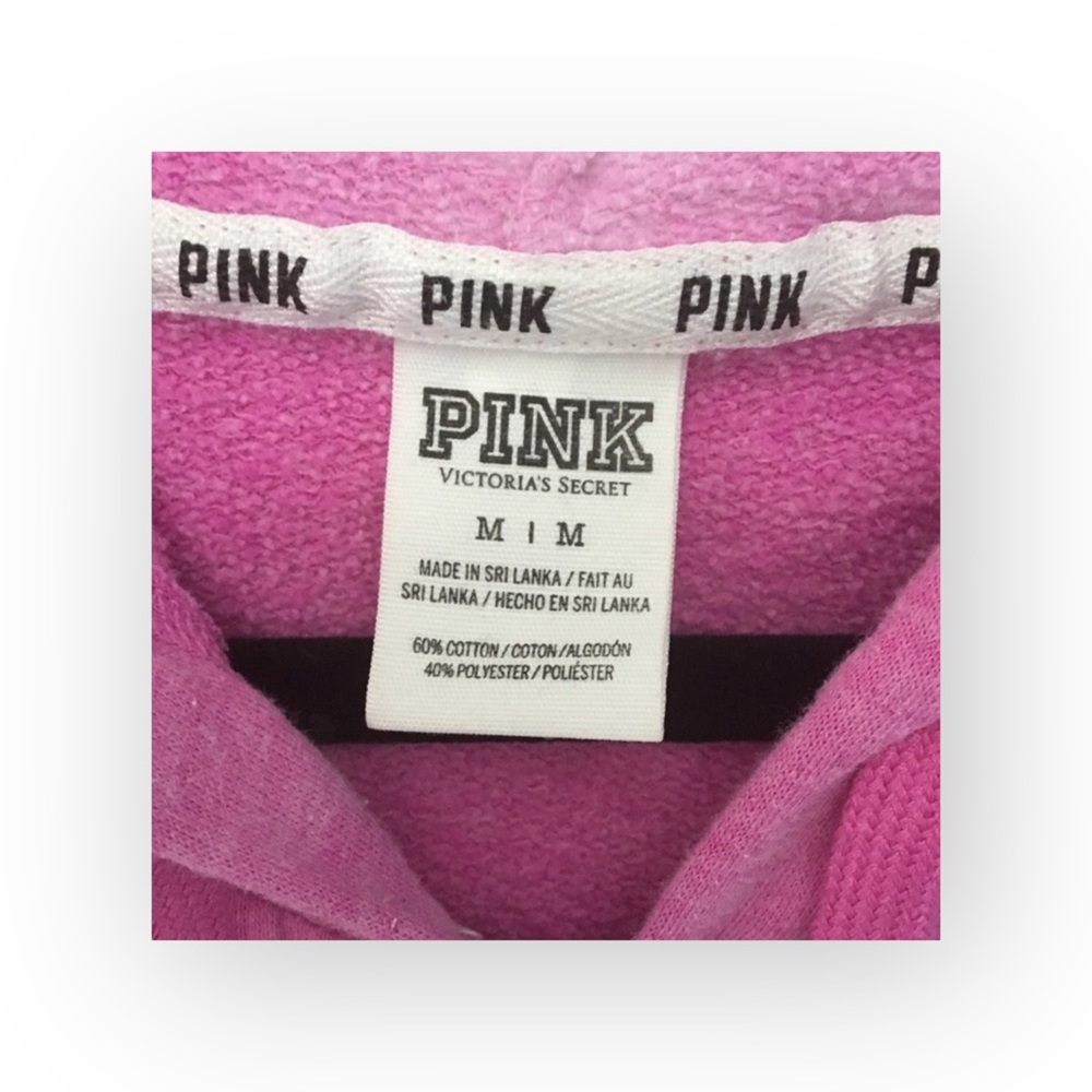 new VS Pink Victoria’s Secret ❤︎ Logo Zip Hoodie Sweatshirt ❤︎ Heather Pink ❤︎ M - Picture 5 of 10